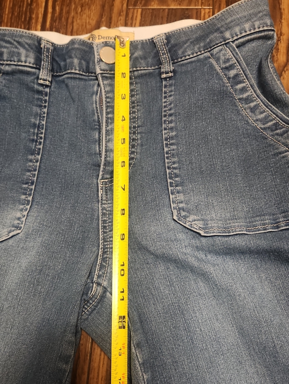 Democracy Ab Technology Stretch Wide Leg Frayed Hem Jeans SZ 8 EUC - Picture 10 of 11
